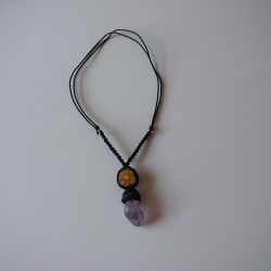 Håndlavet halskæde med Ayahuasca Vine og ametyst